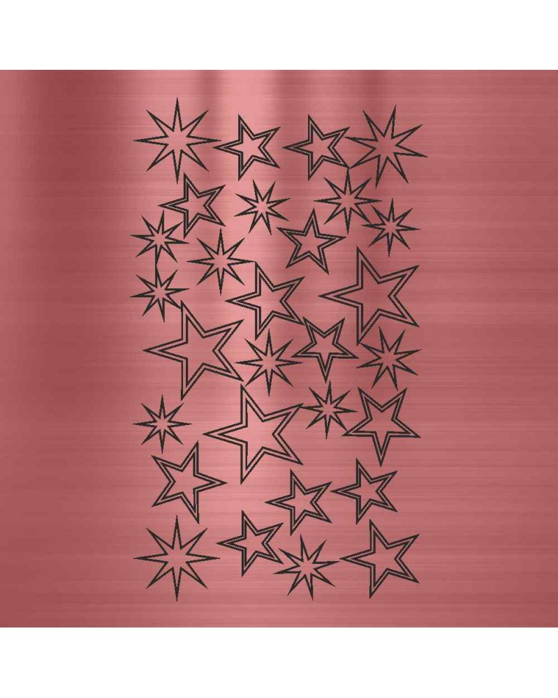 Chrom Nailart Sticker Sterne Rot Chrom Nailart Sticker Sterne Rot