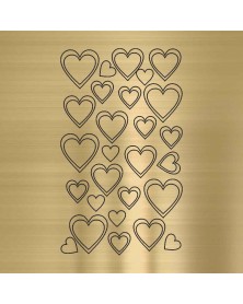 Chrom Nailart Sticker Herzen Gold