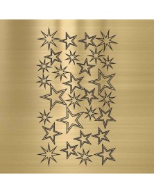 Chrom Nailart Sticker Sterne Gold