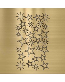 Chrom Nailart Sticker Sterne Gold
