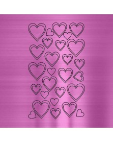 Chrom Nailart Sticker Herzen Pink