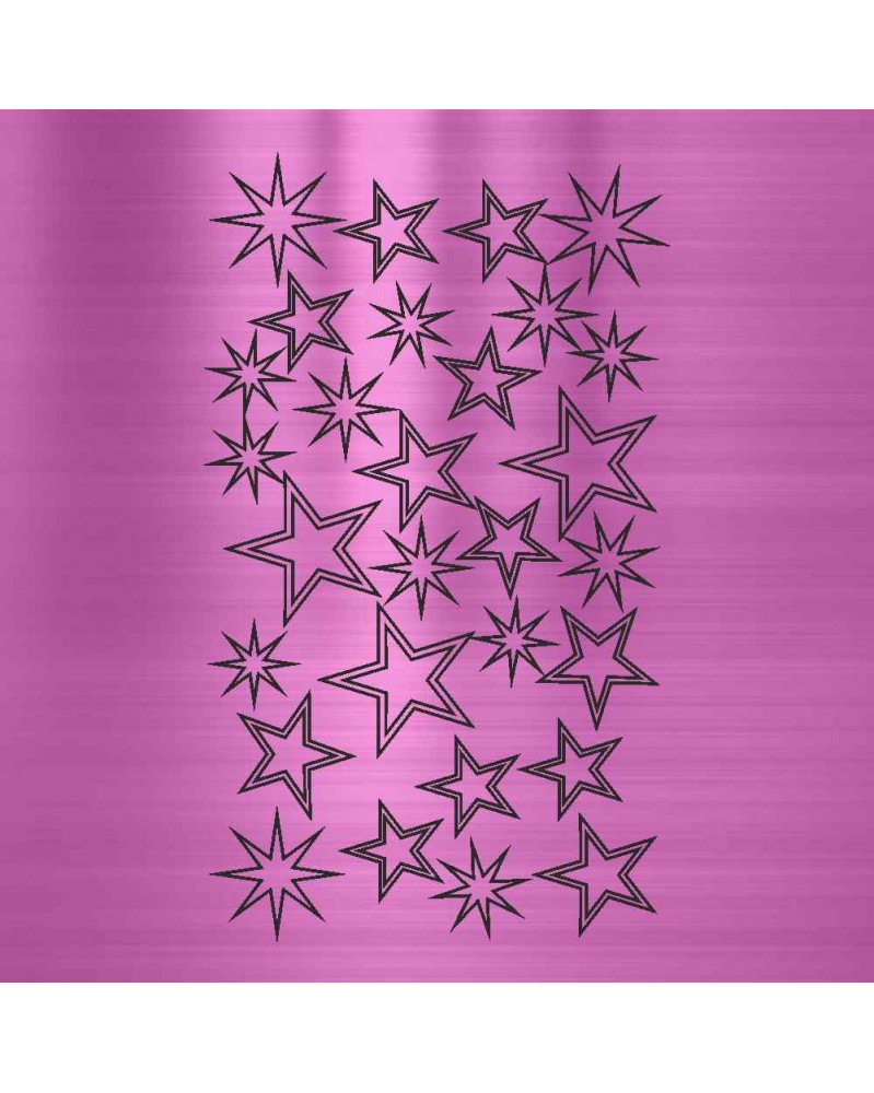 Chrom Nailart Sticker Sterne Pink