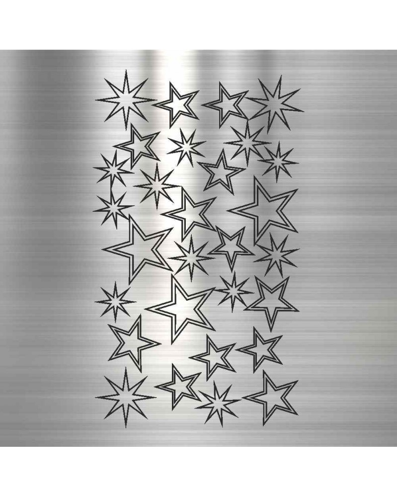 Chrom Nailart Sticker Sterne Silber Chrom Nailart Sticker Sterne Silber