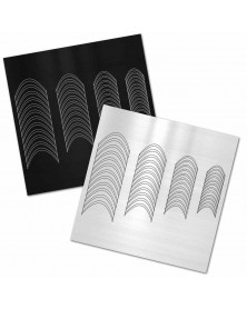Black & White Smile Line Sticker Set Round