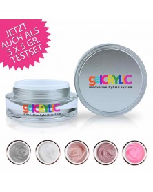 LIMITIERT: gelCRYLIC TEST-Set 5 x 5 gr + Slip Liquid 30 ml