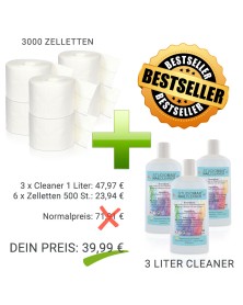 Sparset: 3000 Zelletten + 3 Liter Cleaner