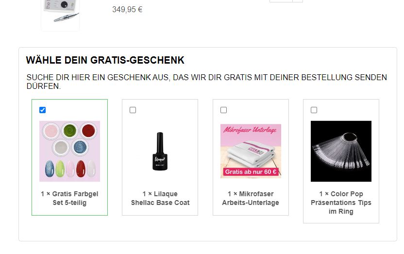 Gratis Geschenk auswählen