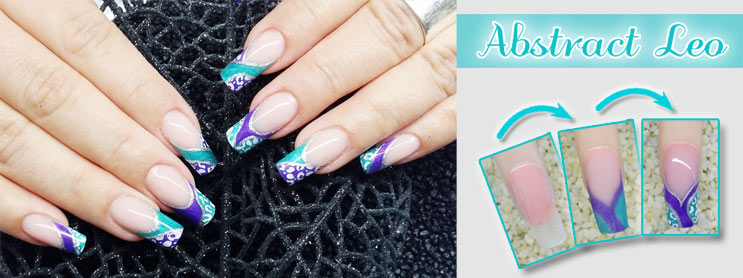 Abstrakte Nailart im Leo-Design