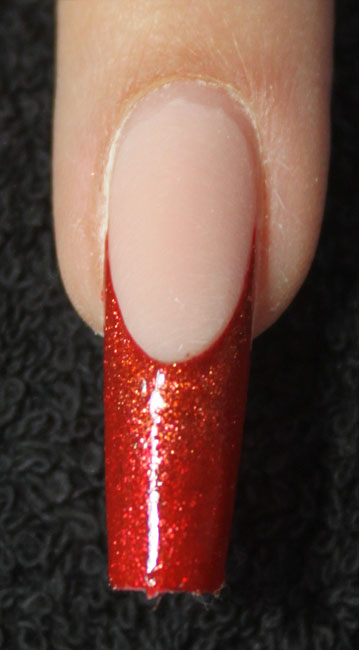 Farbverlauf tupfen mit Glitter-Gel Red Copper