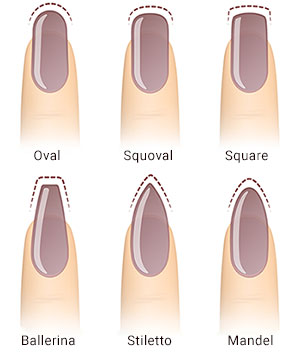 Verschiedene Nagelformen